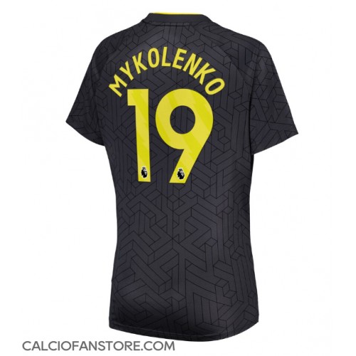 Maglia Calcio Everton Vitaliy Mykolenko #19 Seconda Divisa Donna 2024-25 Manica Corta